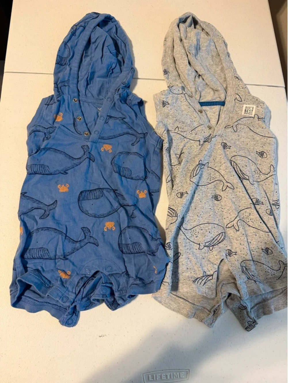 Just One You by Carter's 12M Hooded Rompers - 2 Pack